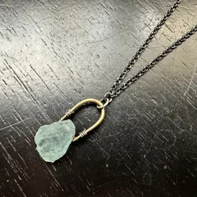 Aquamarine Taliswomen Necklace with Small Silver Bail #1