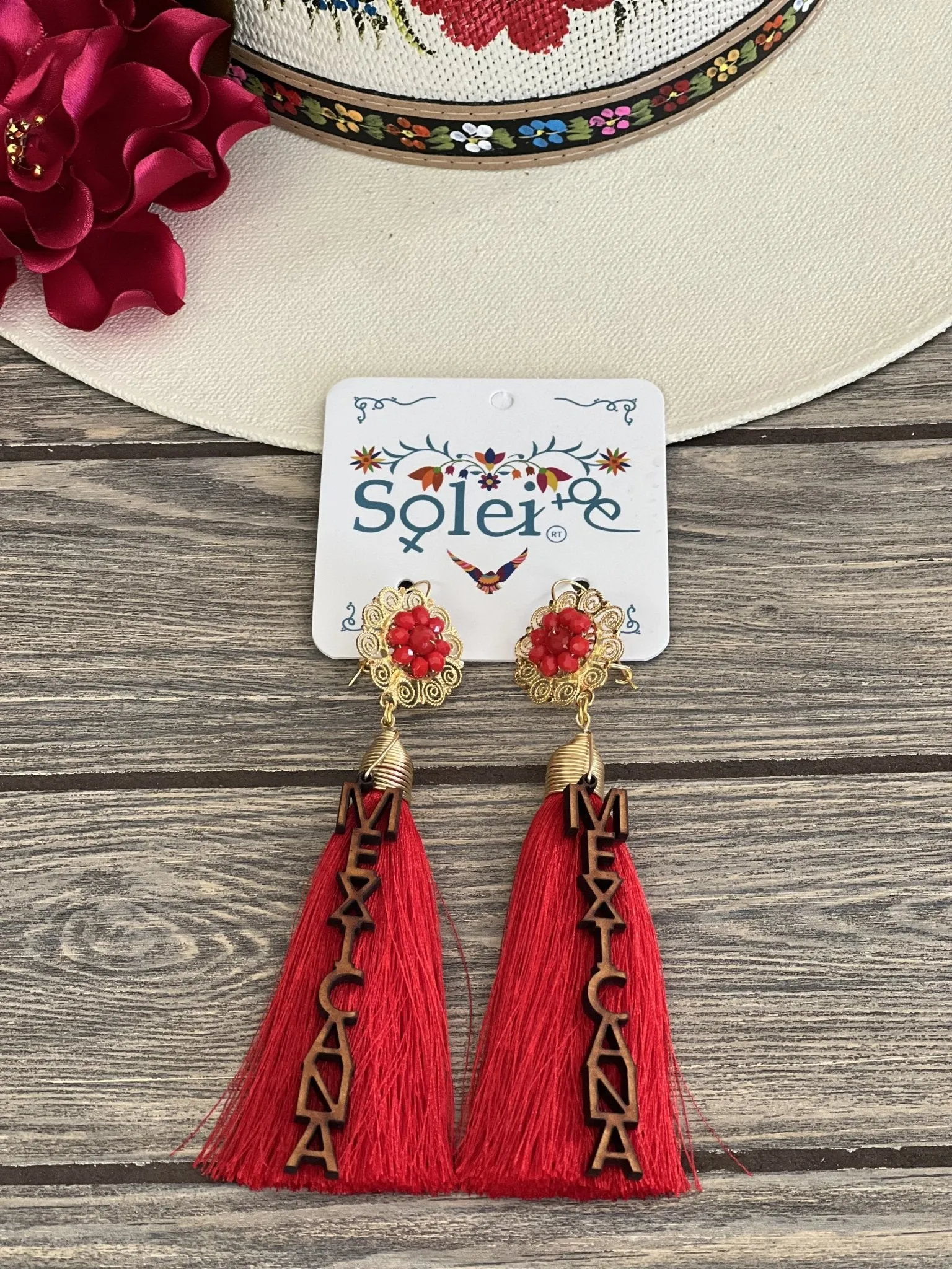Aretes Floral Mexicana.