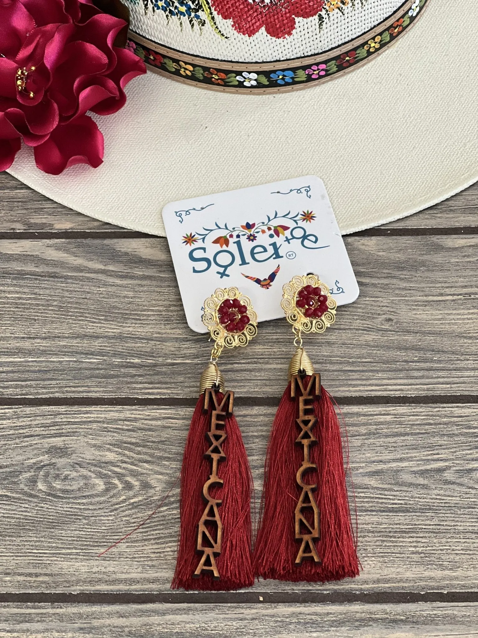 Aretes Floral Mexicana.