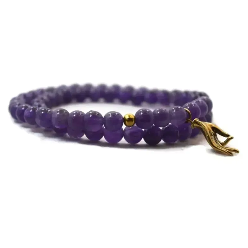 As seen in YogiApproved | Amethyst Yoga Jewelry | Peace and Balance Mudra Bracelet