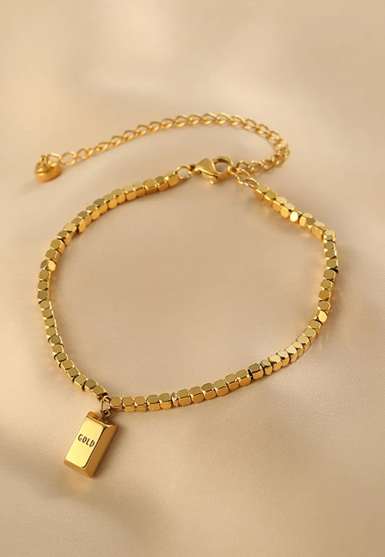 Auryn Golden Wealth Bar Gold Chain Bracelet