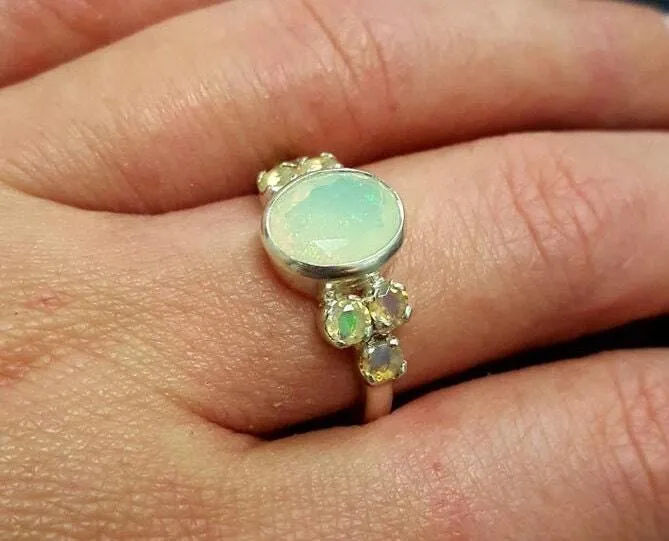 Australian Opal Ring - Classy Opal Ring - Vintage Bezel Ring