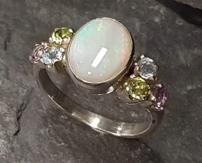 Australian Opal Ring - Classy Opal Ring - Vintage Bezel Ring
