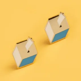 Ballot Box Stud Earrings
