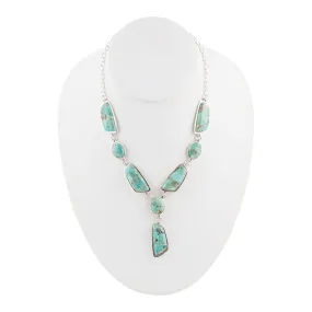 Barse Genuine Turquoise Abstract Statement Necklace