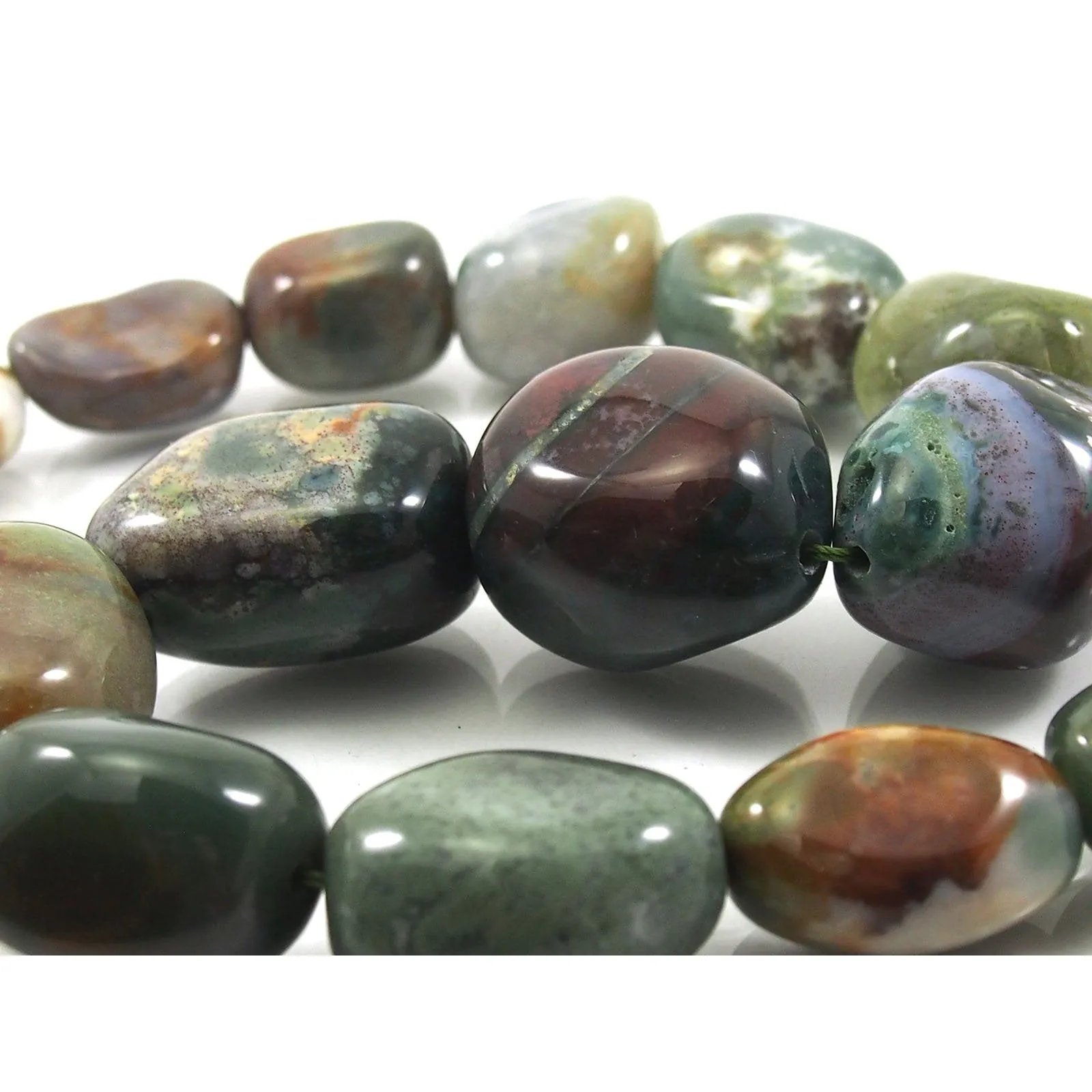 Bloodstone Fine Tumbled Nugget Strand (Option 6)