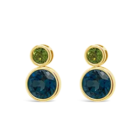 Blue Topaz & Peridot Earrings
