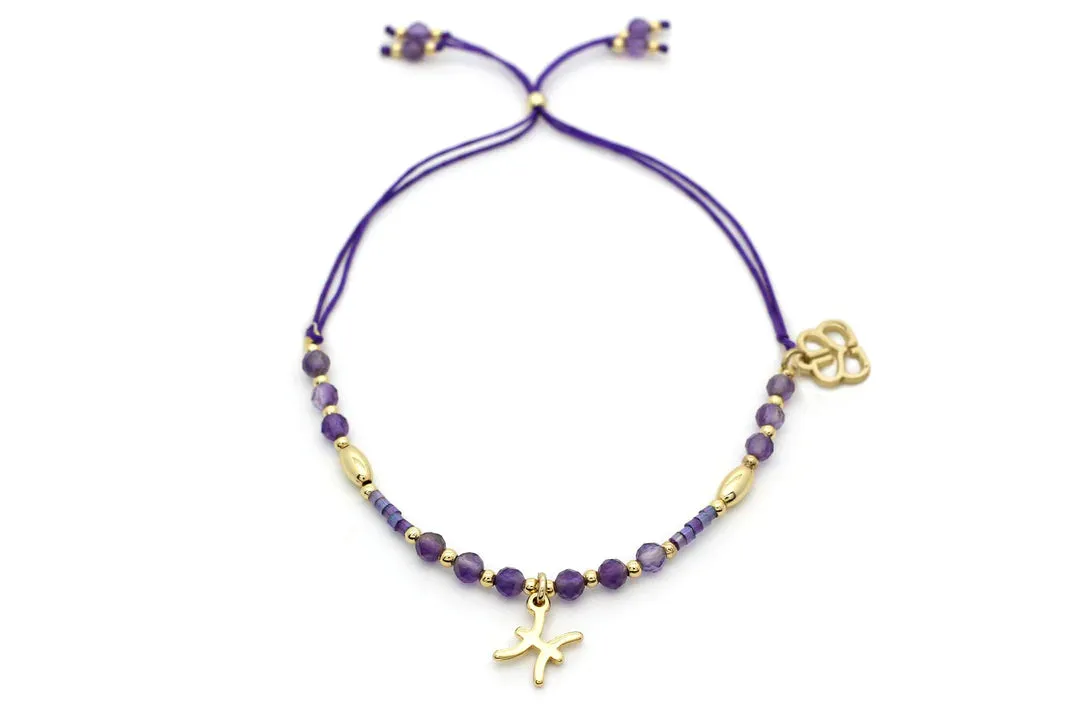 Boho Betty Pisces Zodiac Gemstone Gold Bracelet