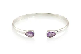 Bracelet - Bangle Sterling Silver & Amethyst