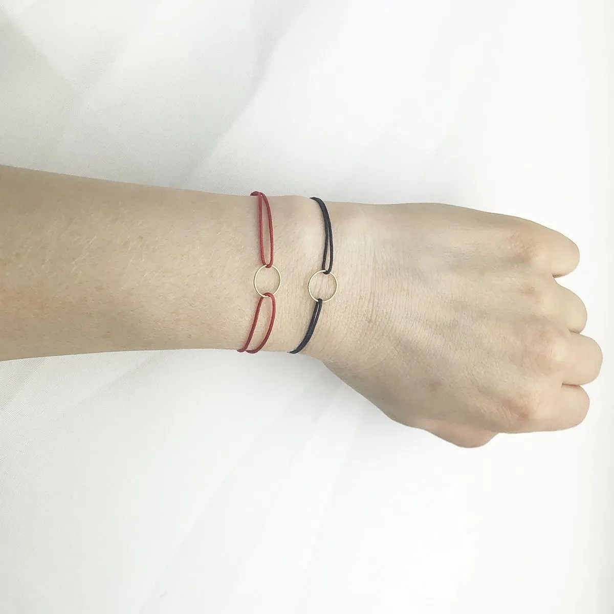 Bracelet Cordon Cercle Noir