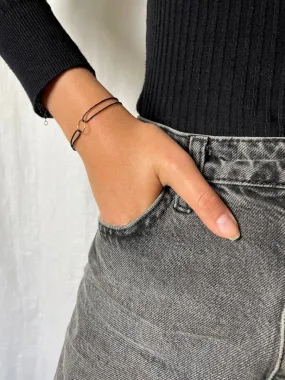 Bracelet Cordon Cercle Noir
