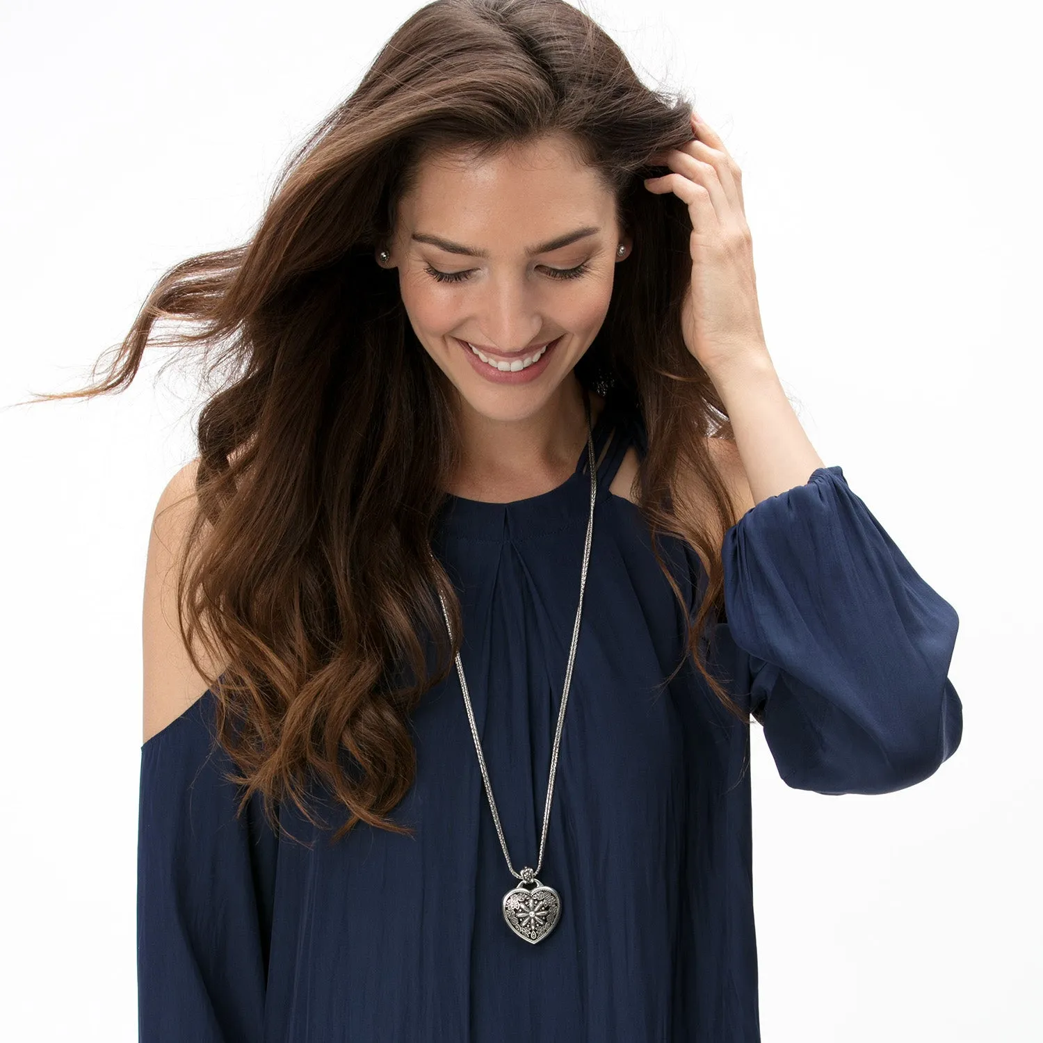 Brighton Floral Heart Locket Necklace