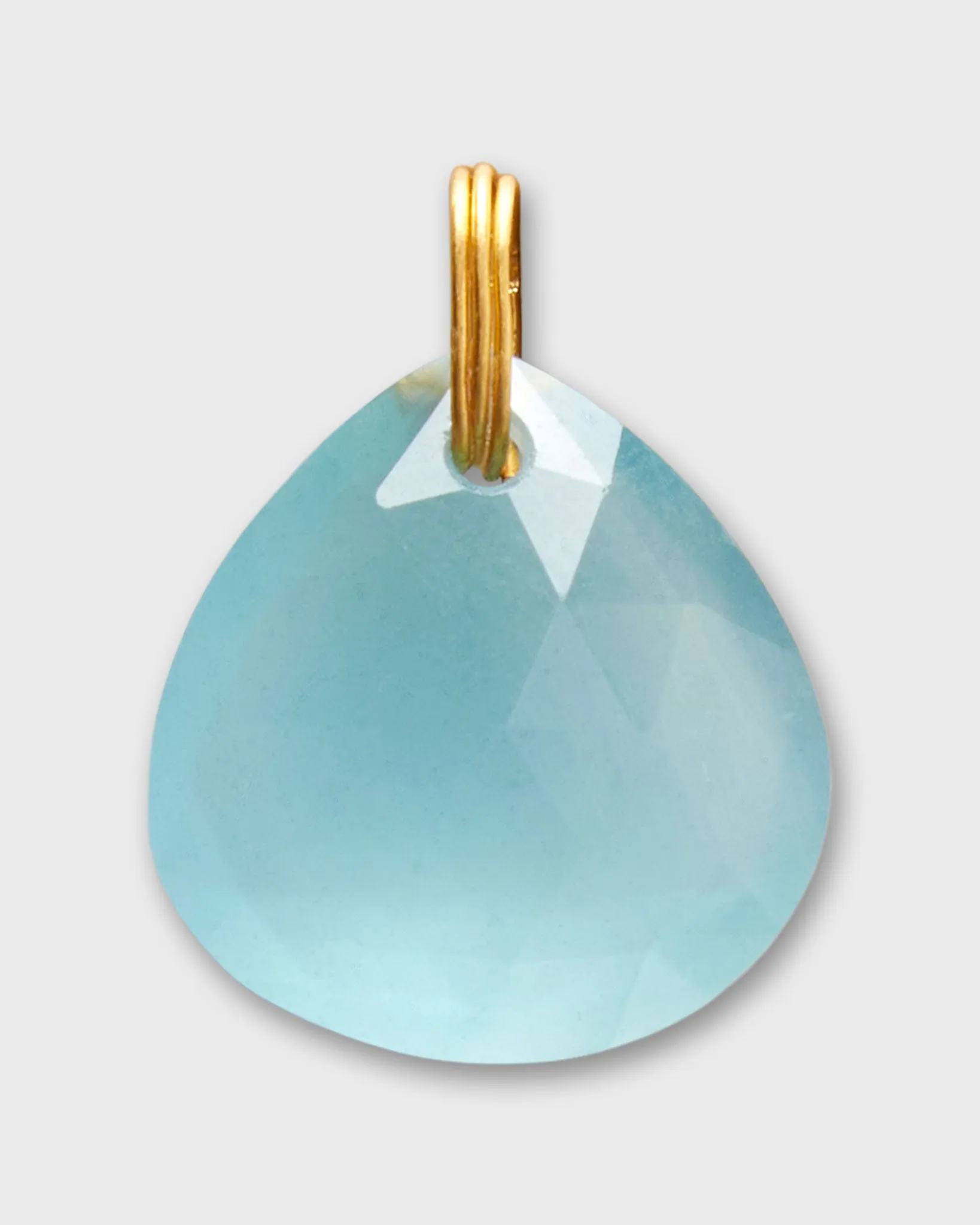 Briolette Pendant in Milky Aquamarine