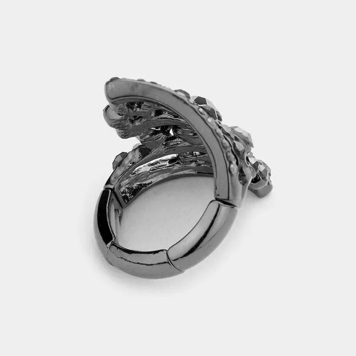 Bubble Stone Hematite Cluster Stretch Ring