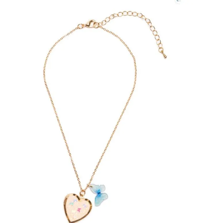 Butterfly Heart Locket Necklace