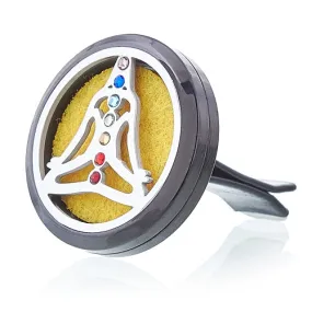 Car Diffuser Kit - Pewter Yoga Chakra - 30mm - Per case: 1 Piece