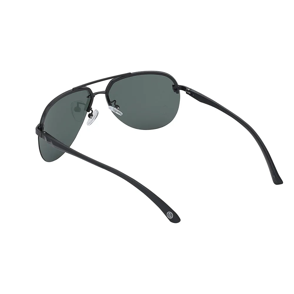 Carlton London Premium Black & Green Toned Polarised And Uv Protected Lens Aviator Sunglasses For Men