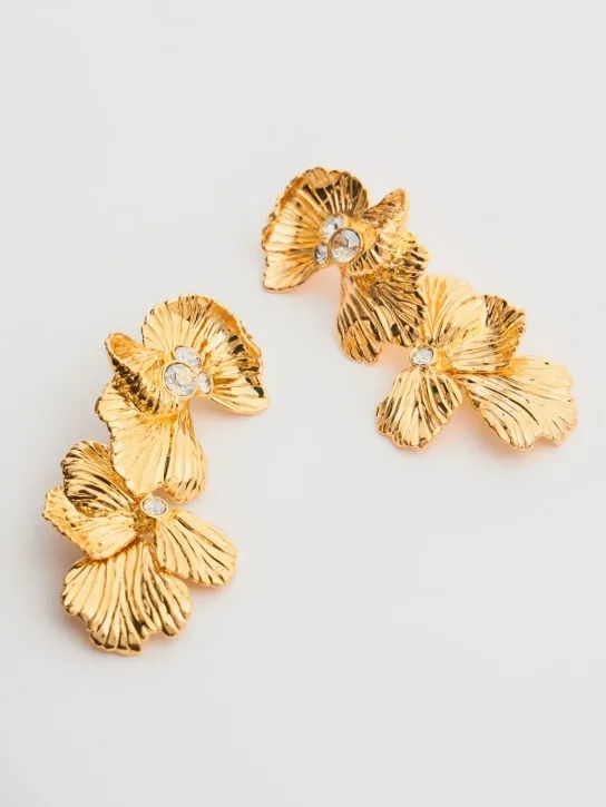 Chloé   Flowers crystal drop earrings 