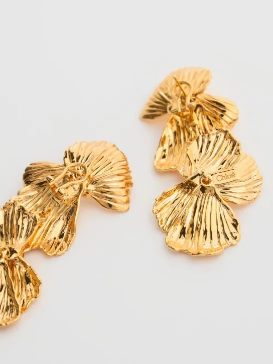 Chloé   Flowers crystal drop earrings 