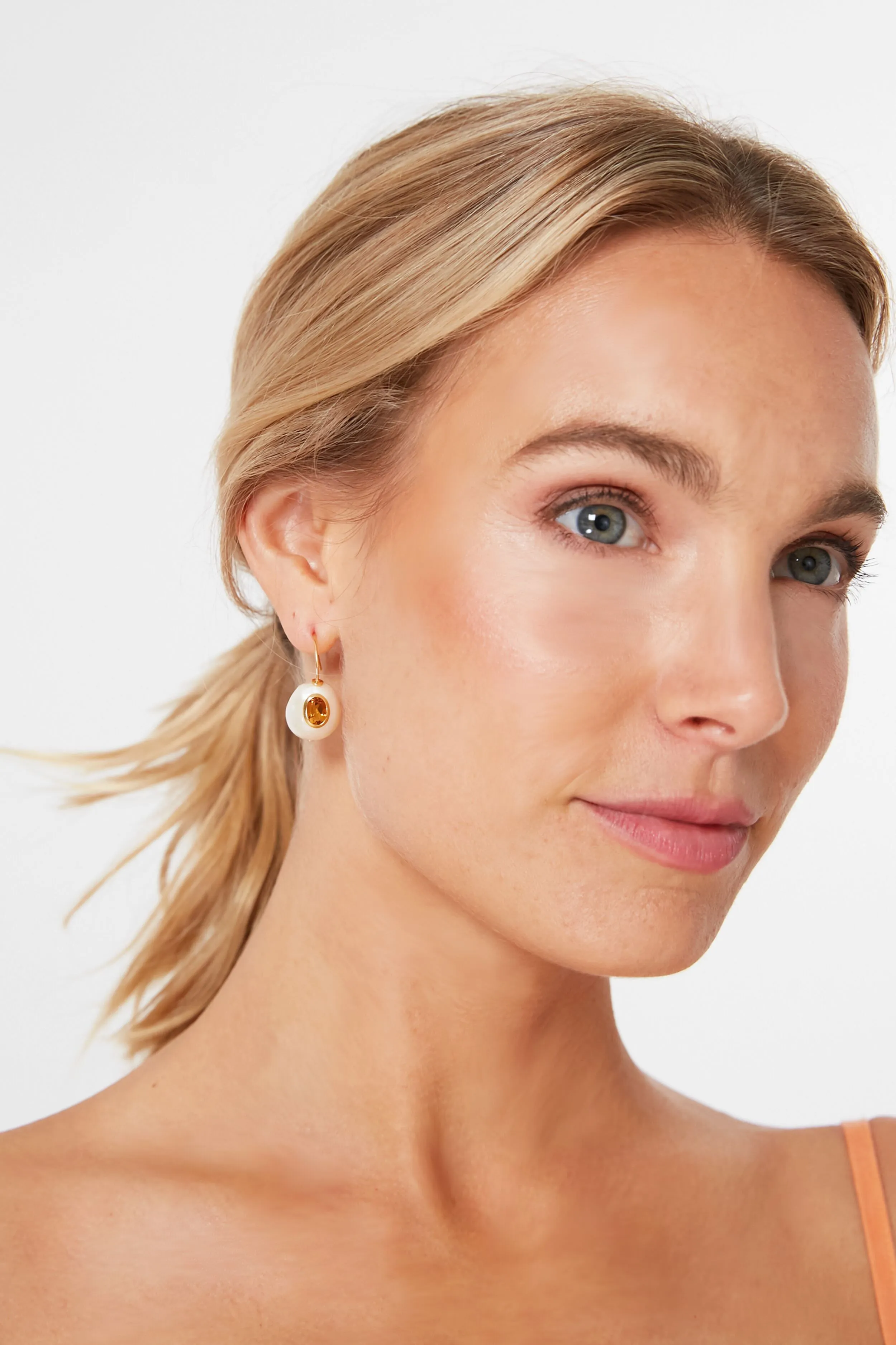 Citrine Pearl Pablo Earrings
