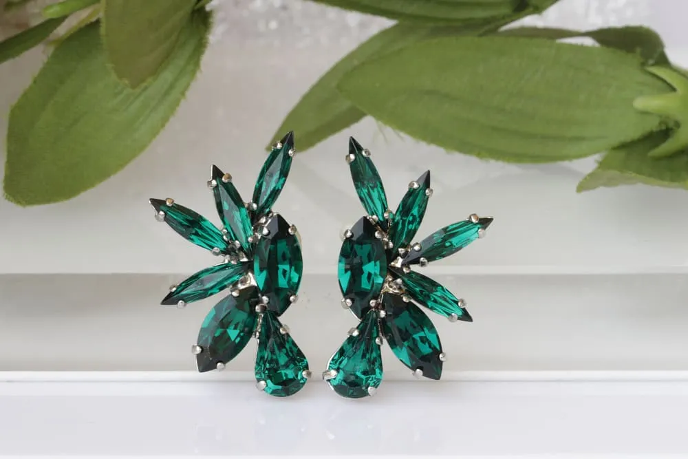 CLUSTER GREEN EARRINGS