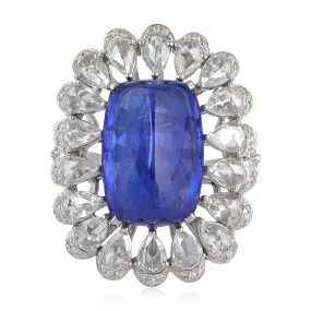 Cocktail Ring Gold 18Kt Diamond Tanzanite December Birthstone Jewelry