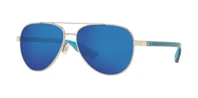 Costa Del Mar Peli 288 Shiny Silver Frame - Blue Mirror 580 Glass Lens - Non-Polarized Sunglasses
