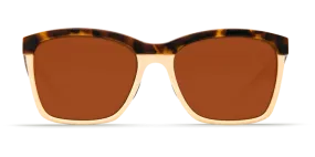 Costa Del Mar Womens Anaa Shiny Retro Tort/Cream/Mint Frame - Copper 580 Plastic Lens - Polarized Sunglasses