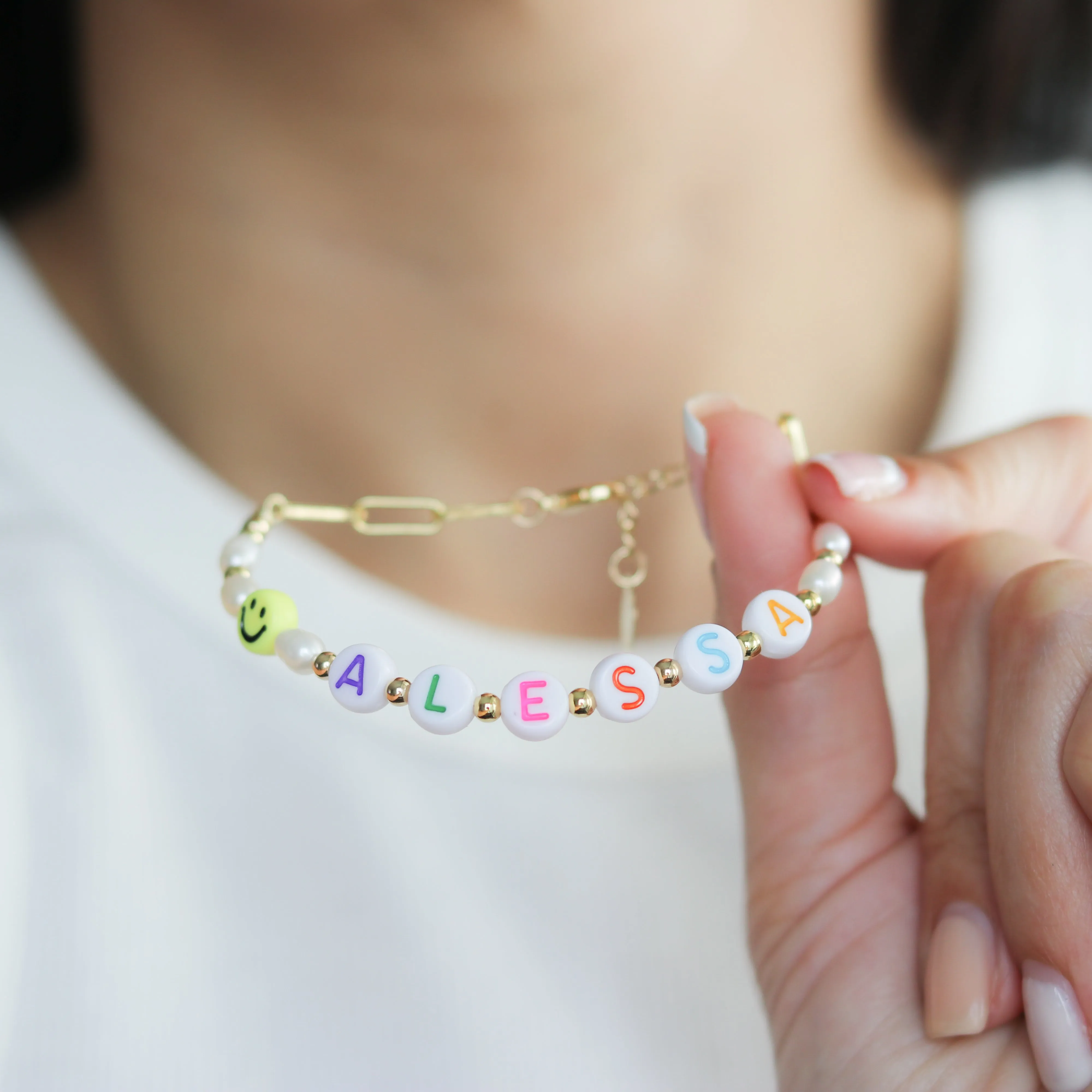 Custom Happy Name Bracelet