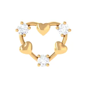 Cute Diamond Heart Cartilage Earring in Gold