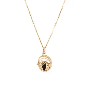 Deja Vu 9ct Yellow Gold Small Oval Locket With Chain