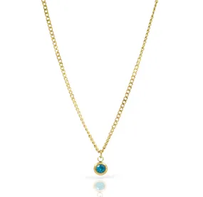 DELILAH AQUAMARINE BIRTHSTONE PENDANT NECKLACE - MARCH