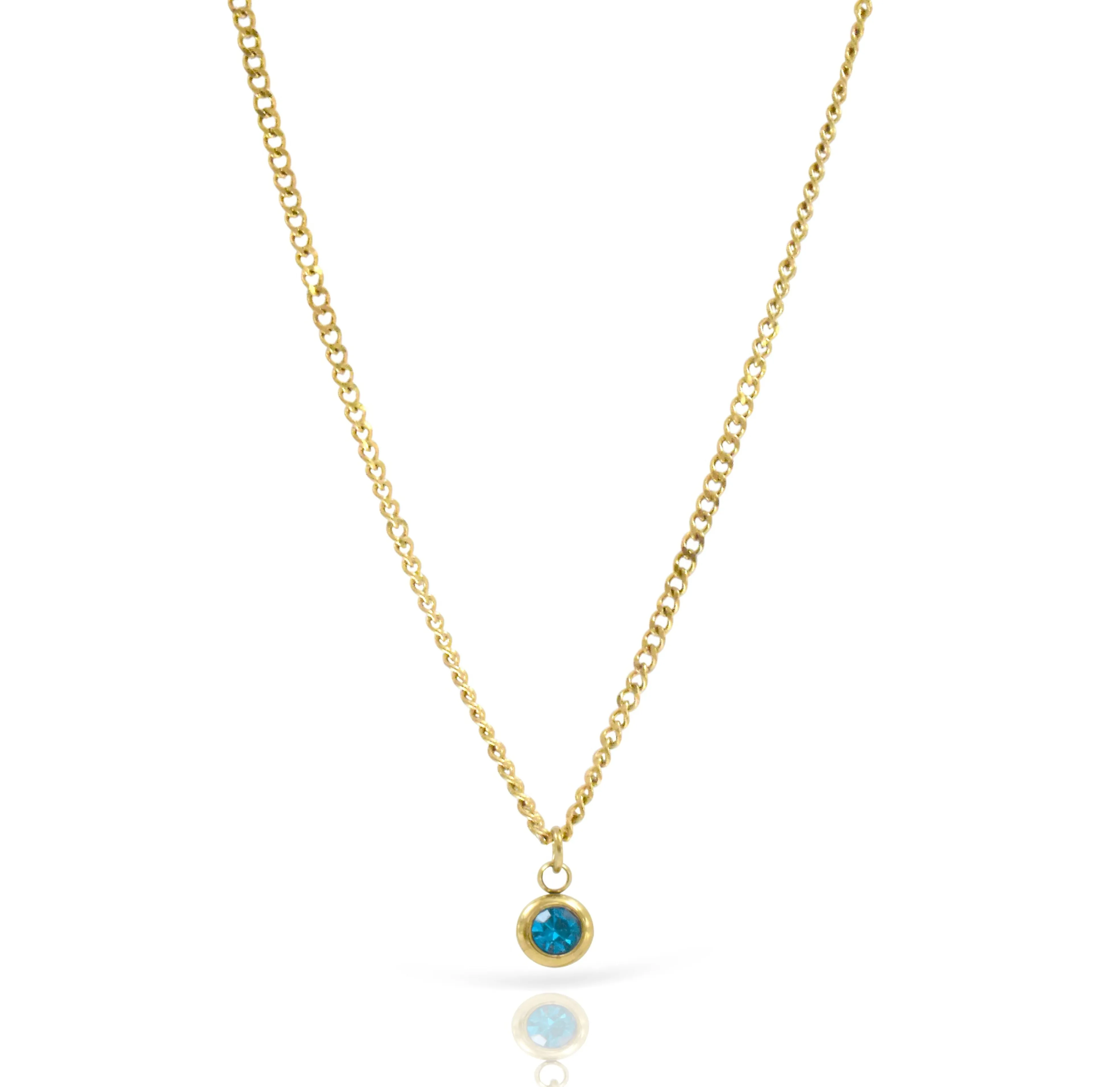 DELILAH AQUAMARINE BIRTHSTONE PENDANT NECKLACE - MARCH