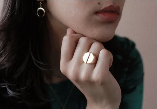 Dhairya Karwa in Divided Signet Ring in Silver Tone