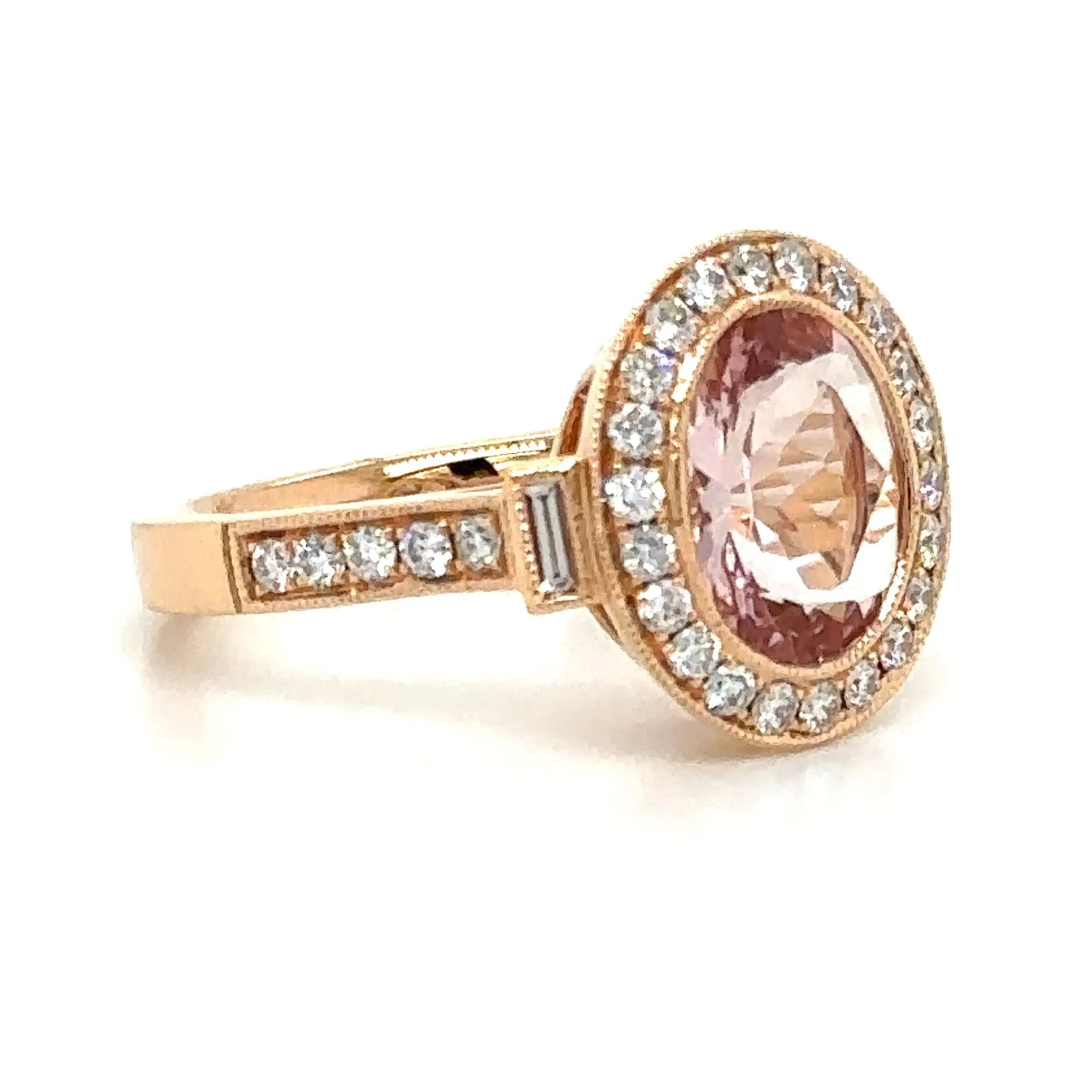 Diamond & 1.84carat Morganite Cocktail Ring