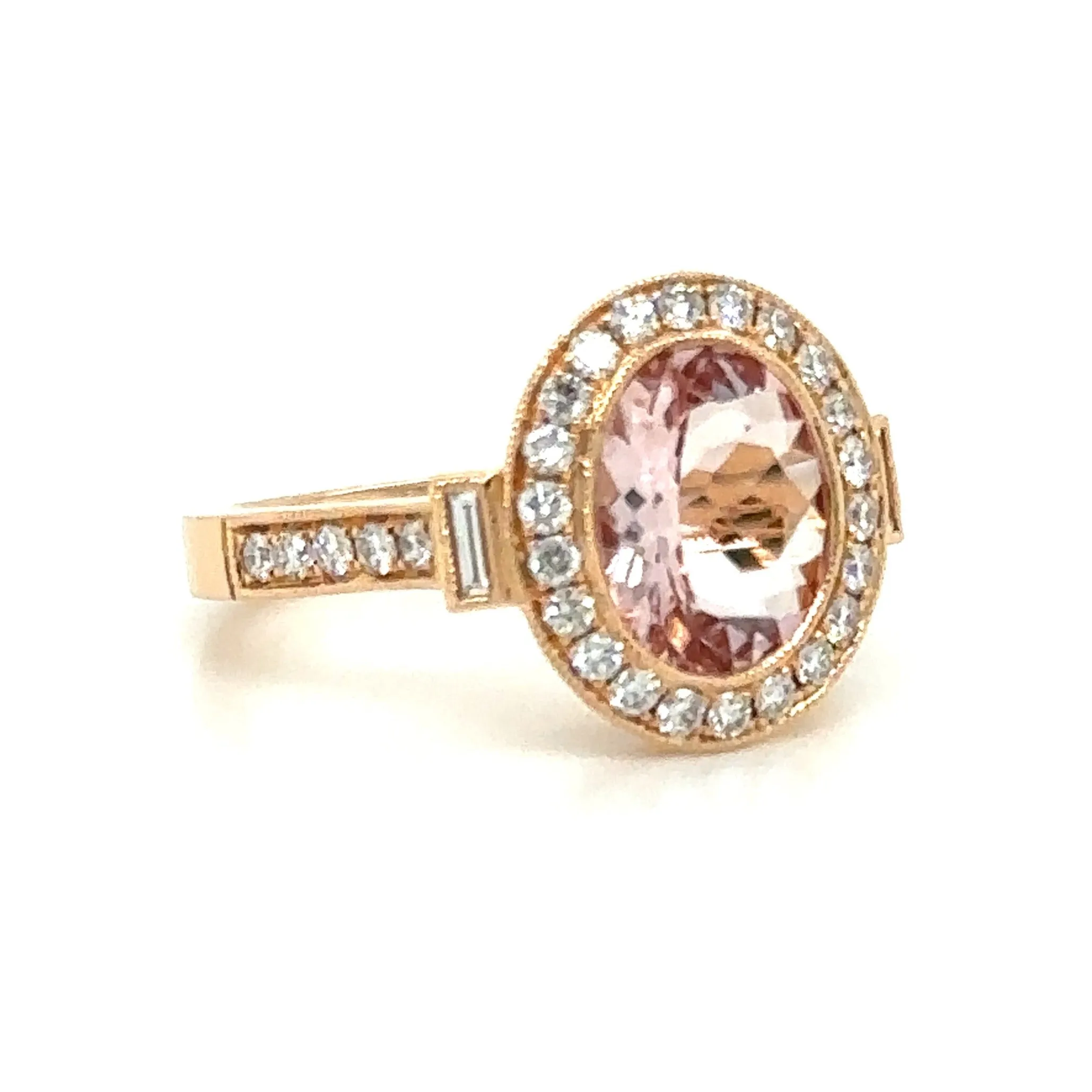 Diamond & 1.84carat Morganite Cocktail Ring