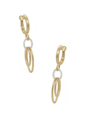 Diamond Brushed Dangle Earrings