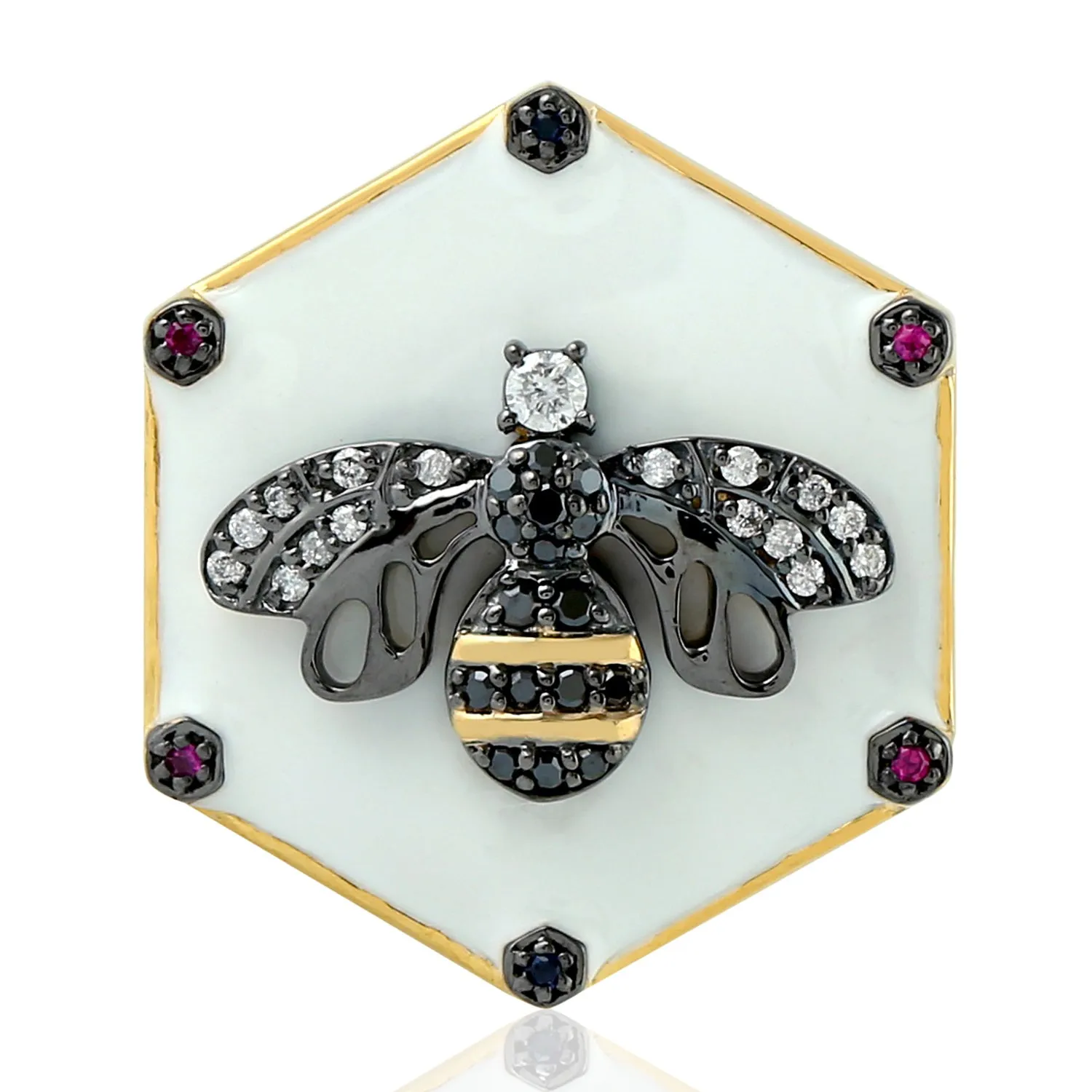 Diamond Cocktail Ring 18k Yellow Gold Diamond Gemstone Handmade Jewelry