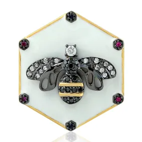 Diamond Cocktail Ring 18k Yellow Gold Diamond Gemstone Handmade Jewelry