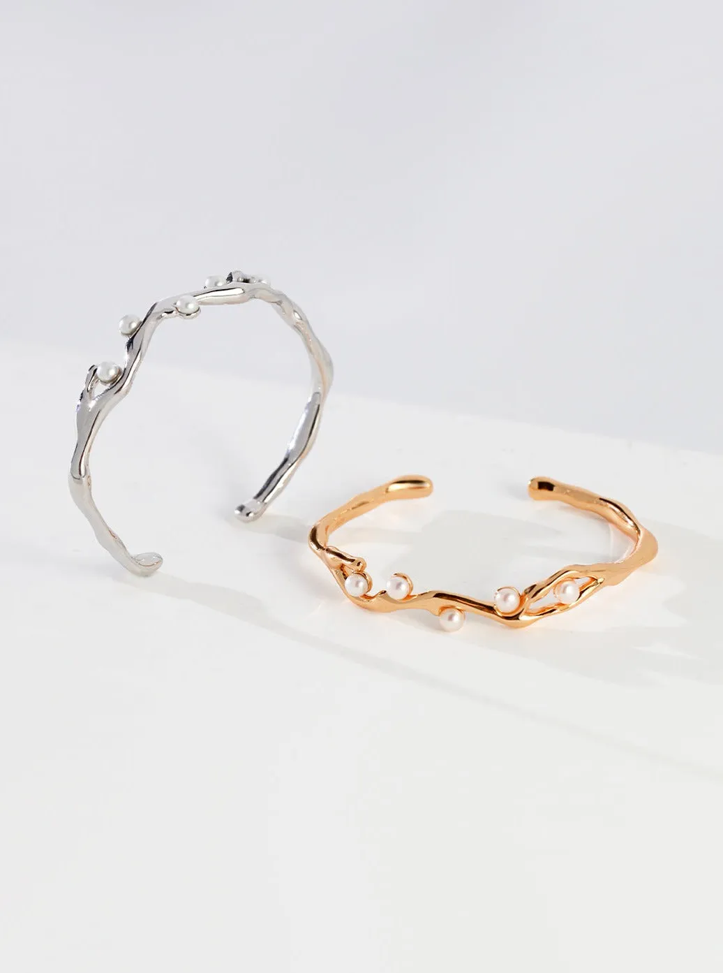 Enchanting Cloud and Moon: S925 Silver Natural Pearl Bracelet