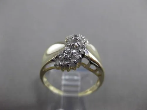 ESTATE .20CT DIAMOND 14KT WHITE & YELLOW GOLD SWIRL COCKTAIL FUN RING #23742