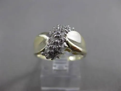 ESTATE .20CT DIAMOND 14KT WHITE & YELLOW GOLD SWIRL COCKTAIL FUN RING #23742
