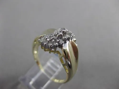 ESTATE .20CT DIAMOND 14KT WHITE & YELLOW GOLD SWIRL COCKTAIL FUN RING #23742