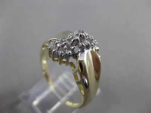 ESTATE .20CT DIAMOND 14KT WHITE & YELLOW GOLD SWIRL COCKTAIL FUN RING #23742