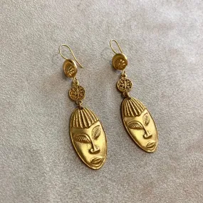Face Earrings Askew London Gold Plated