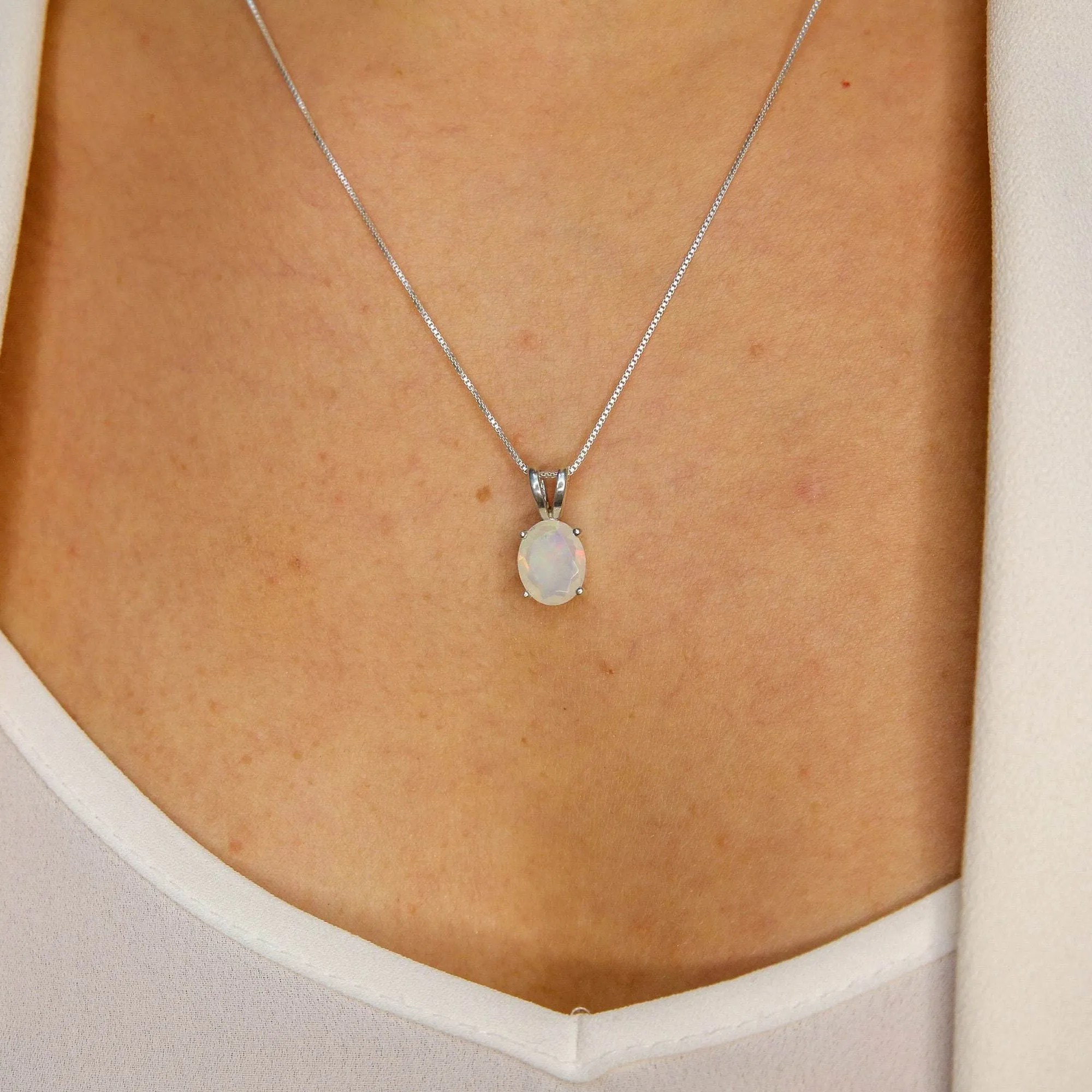 Genuine Aquamarine Necklace - Dainty Blue Pendant - March Birthstone Necklace