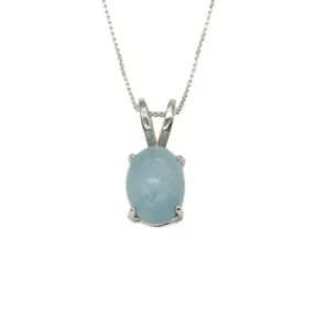 Genuine Aquamarine Necklace - Dainty Blue Pendant - March Birthstone Necklace