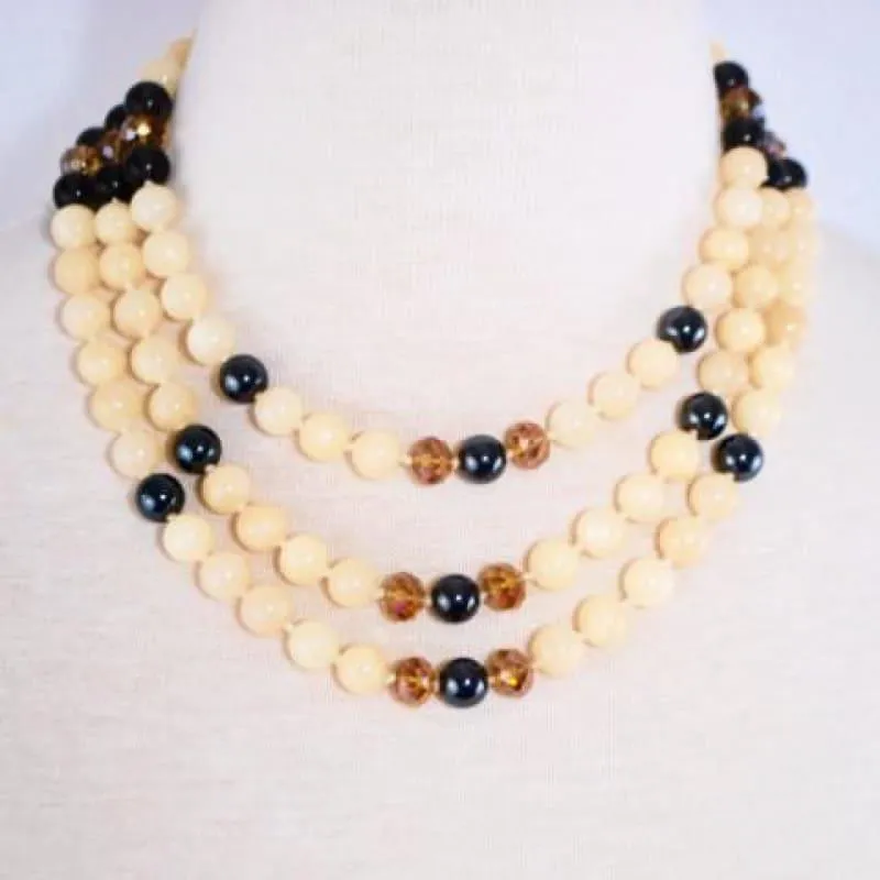 Genuine Jade Multi Strands Jade With Hematite Ascent Women's Necklace