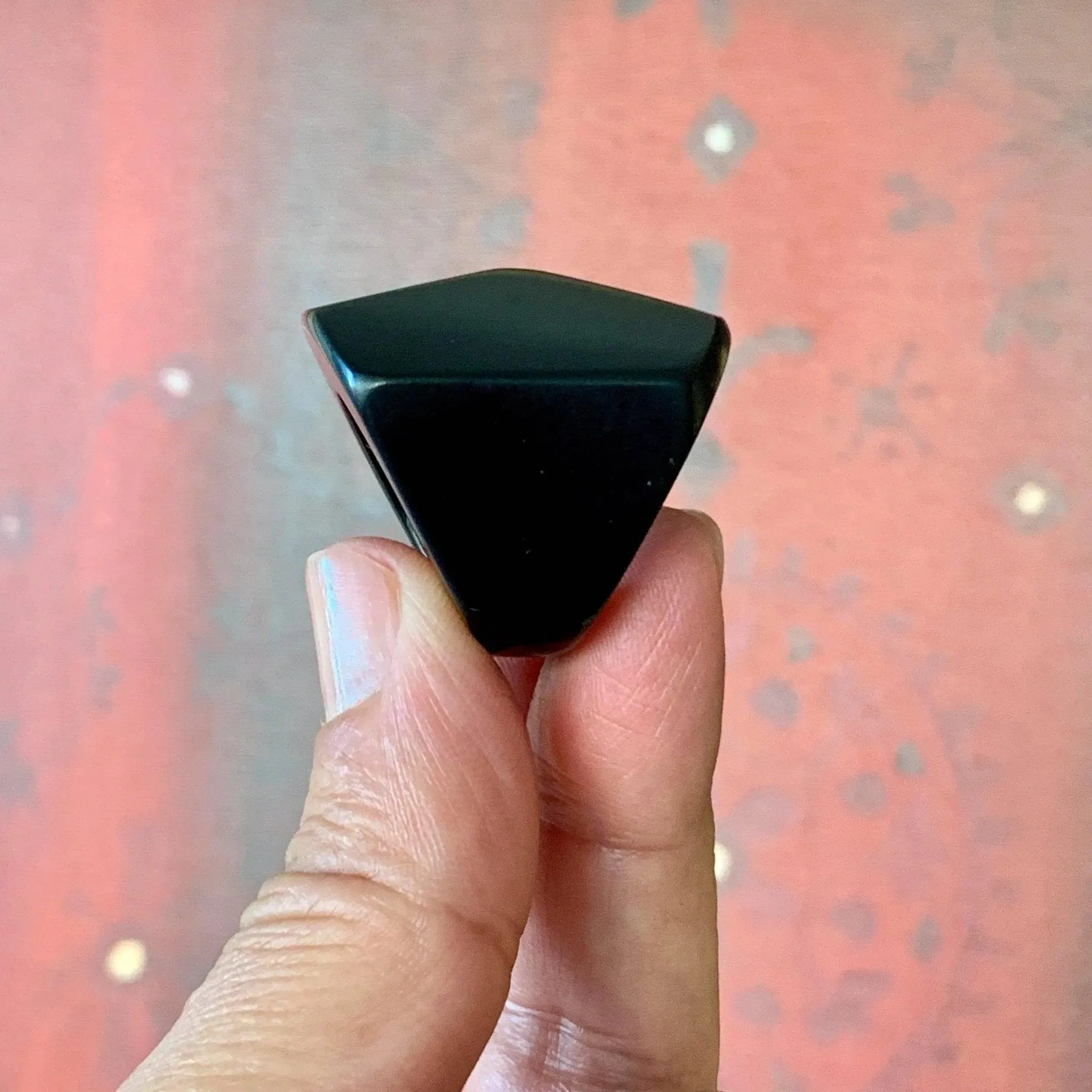 Geometric Black Pyramid Ring
