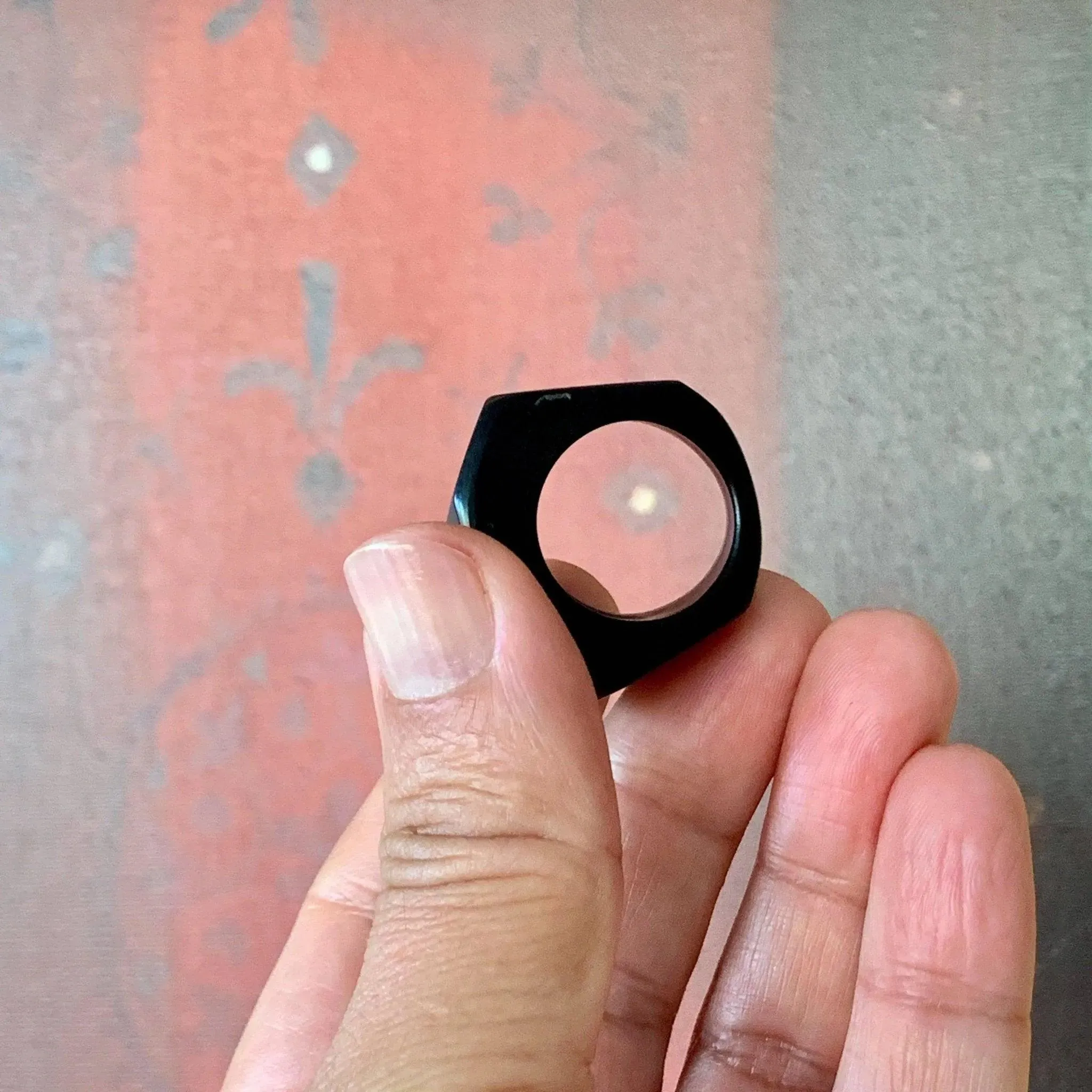 Geometric Black Pyramid Ring